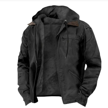 Chaqueta con Capucha de Algodón para Hombre | Clásica y Cálida para el Invierno