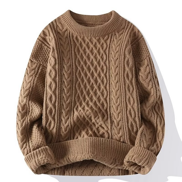 Caberno Men's Sweater | Knitted Sweater with Braid Design