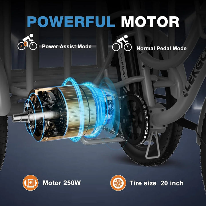 ELEKGo EGO03 Lasten-E-Trike 500W 48V 18Ah, LCD-Display, 20x3.0 Reifen