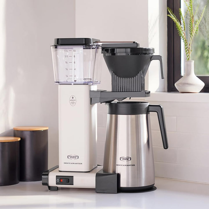 Moccamaster KBGT, Filterkaffeemaschine mit Thermoskanne, Filterkaffeemaschine, Off-White, 1.25L