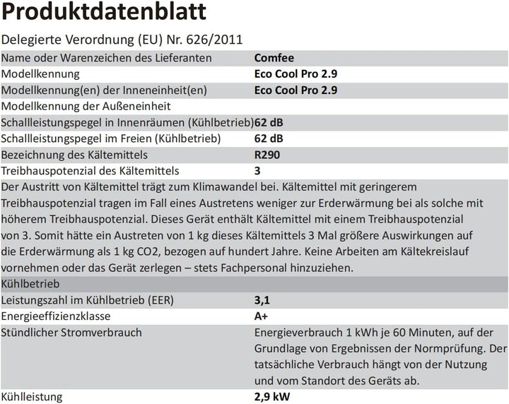 Comfee Mobiles Klimagert Easy Cool 2.0, 7000 BTU 2,0kW, Kühlen&Ventilieren&Entfeuchten, Raumgre bis 68m(25㎡), APP-Steuerung/Alexa/Google Home/IFTTT, Mobile Klimaanlage mit Abluftschlauch