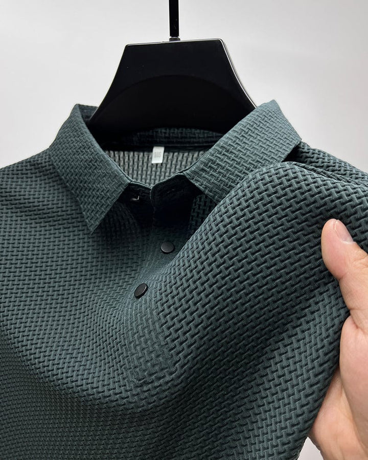 Polo de Hombre en Mezcla de Algodón Transpirable | Camisa Polo de Corte Regular con Tejido de Malla para Uso Diario y Casual