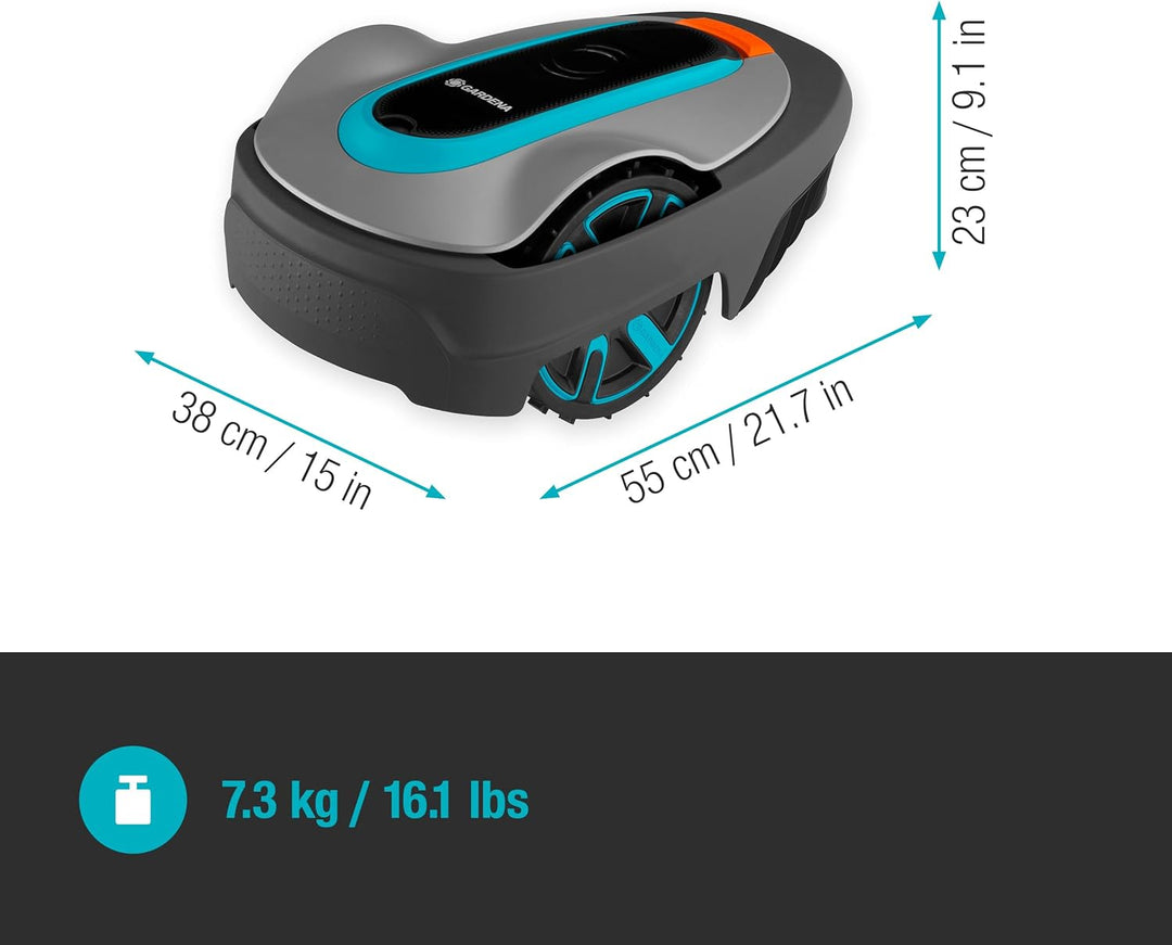 Gardena Mähroboter SILENO minimo 250 m²: intelligenter Rasenmäher mit optimaler Konnektivität, mit Gardena Bluetooth App programmierbar, DE-Version (15201-20)