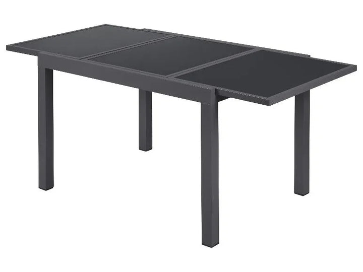 Alu-Set »Houston«, 9-teilig - Ausziehtisch & 8 Hochlehner, grau