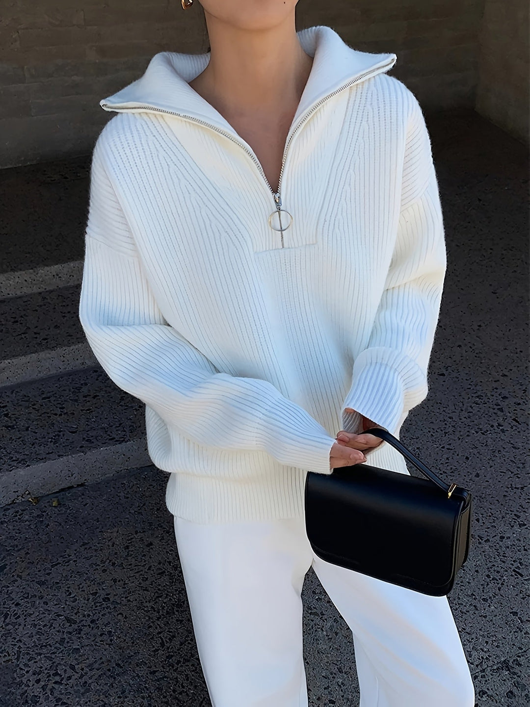 Bellunara Maglione Donna | Maglione da Donna con Mezza Cerniera