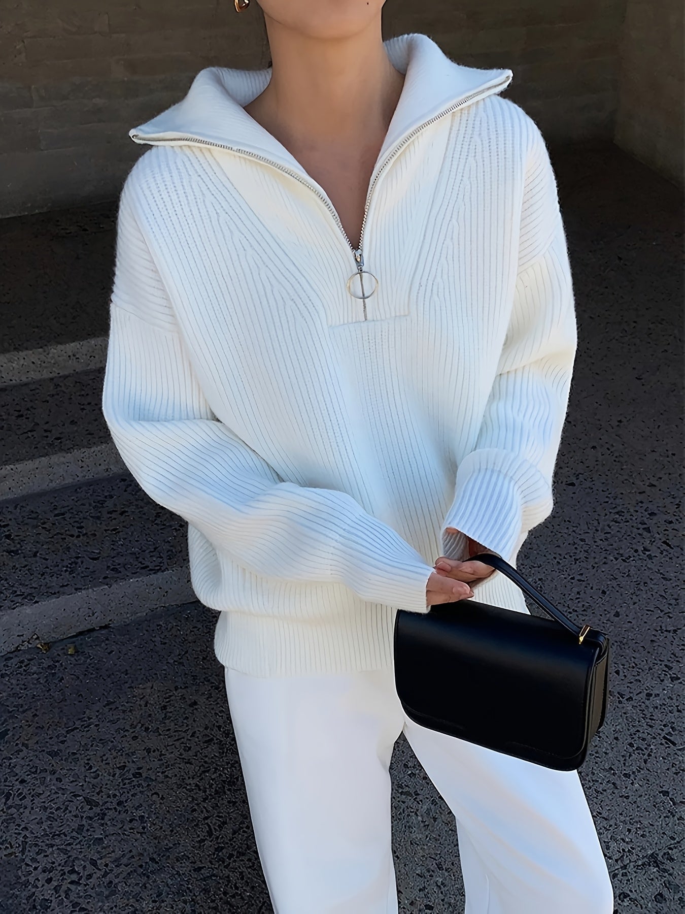 Bellunara Suéter Mujer | Suéter de Mujer con Media Cremallera