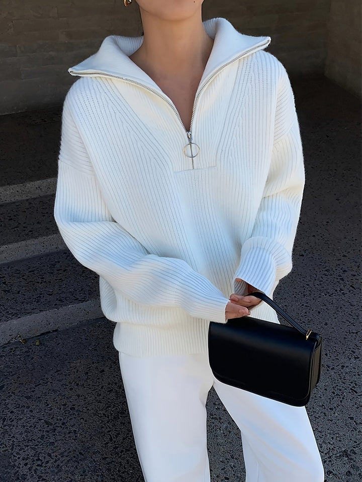 Bellunara Maglione Donna | Maglione da Donna con Mezza Cerniera