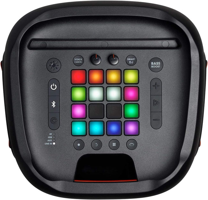 JBL PartyBox 710 - Schwarz – Trag - und rollbarer Bluetooth Party-Lautsprecher mit Lichteffekten – Spritzwassergeschützte, mobile Musikbox