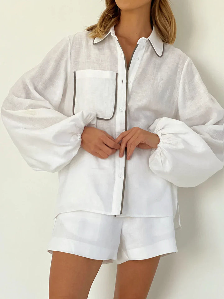 Conjunto camisa manga larga shorts