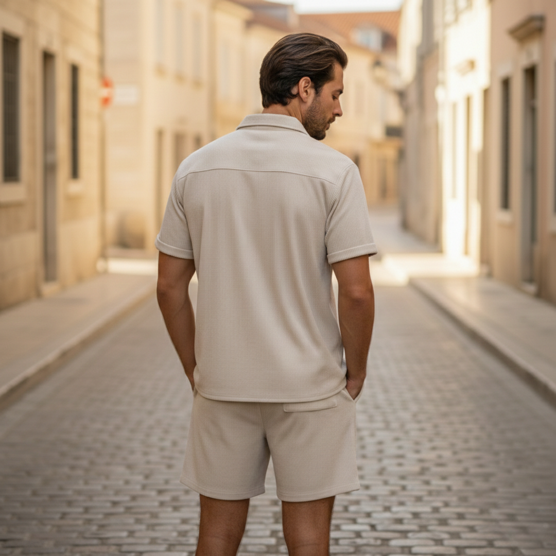 Men's Short Sleeve Shirt and Shorts Set