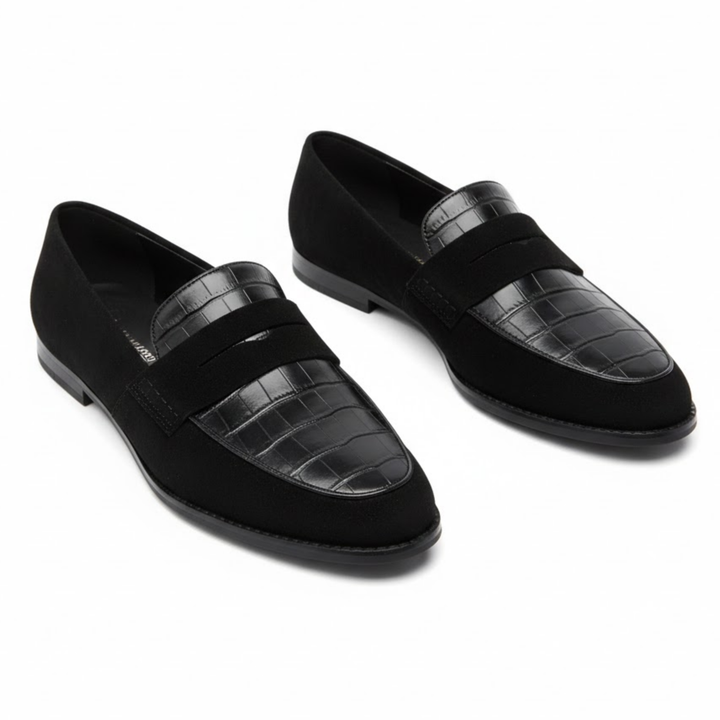 Mocassins sans lacets à bout rond avec semelle plate pour marcher et semelle intérieure confortable