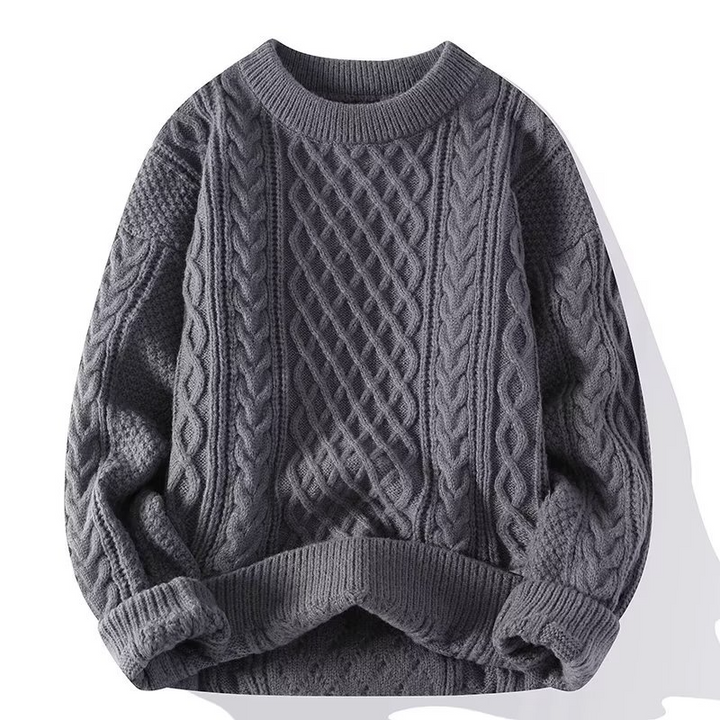 Caberno Men's Sweater | Knitted Sweater with Braid Design