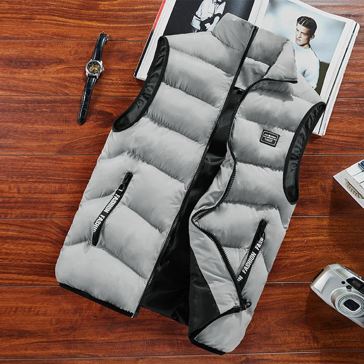 Ravion Herrenweste | Gepolsterte ärmellose Weste mit Reißverschluss