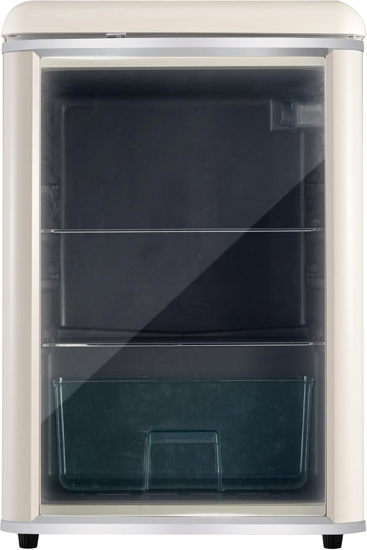 Merax Kühlschrank 128L, Freistehend Getränkekühler mit 120L-Kühlschrank + 8L-Gefrierschrank, mit LED-Innenbeleuchtung und Verstellbare Einlegeböden, Superleise für Restaurant, Bar, Getränke und Bier