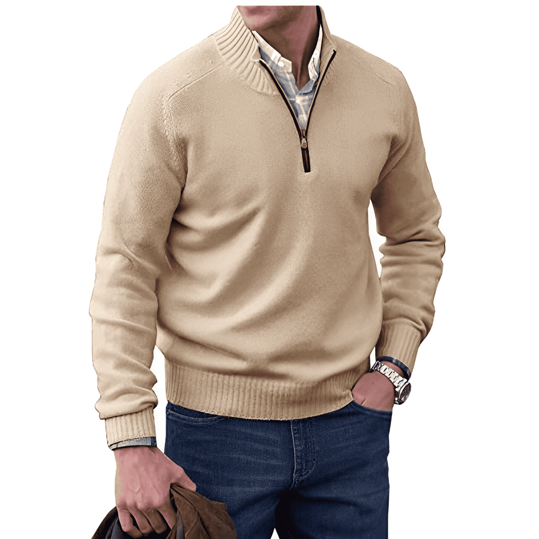 Maglione di Cotone da Uomo con Collo Quadrato | Casual Classico