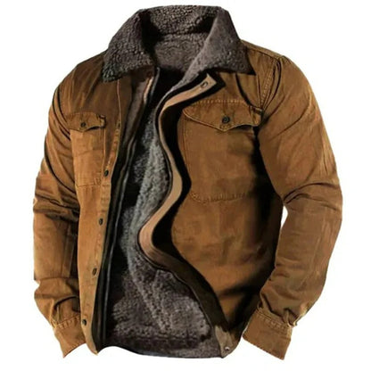 Chaqueta de Denim Forrada con Sherpa para Hombre | Cálido Invierno