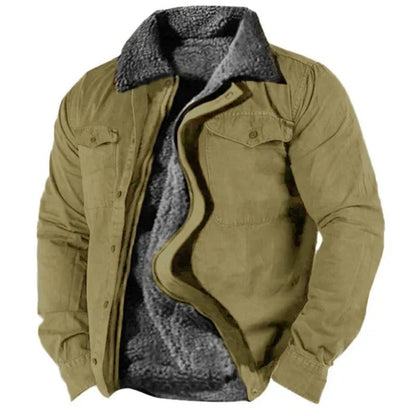Chaqueta de Denim Forrada con Sherpa para Hombre | Cálido Invierno
