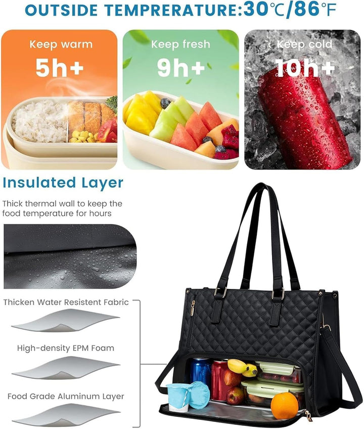 Bolso 2 en 1 Aislado para Almuerzo y Portátil para Trabajo y Viajes