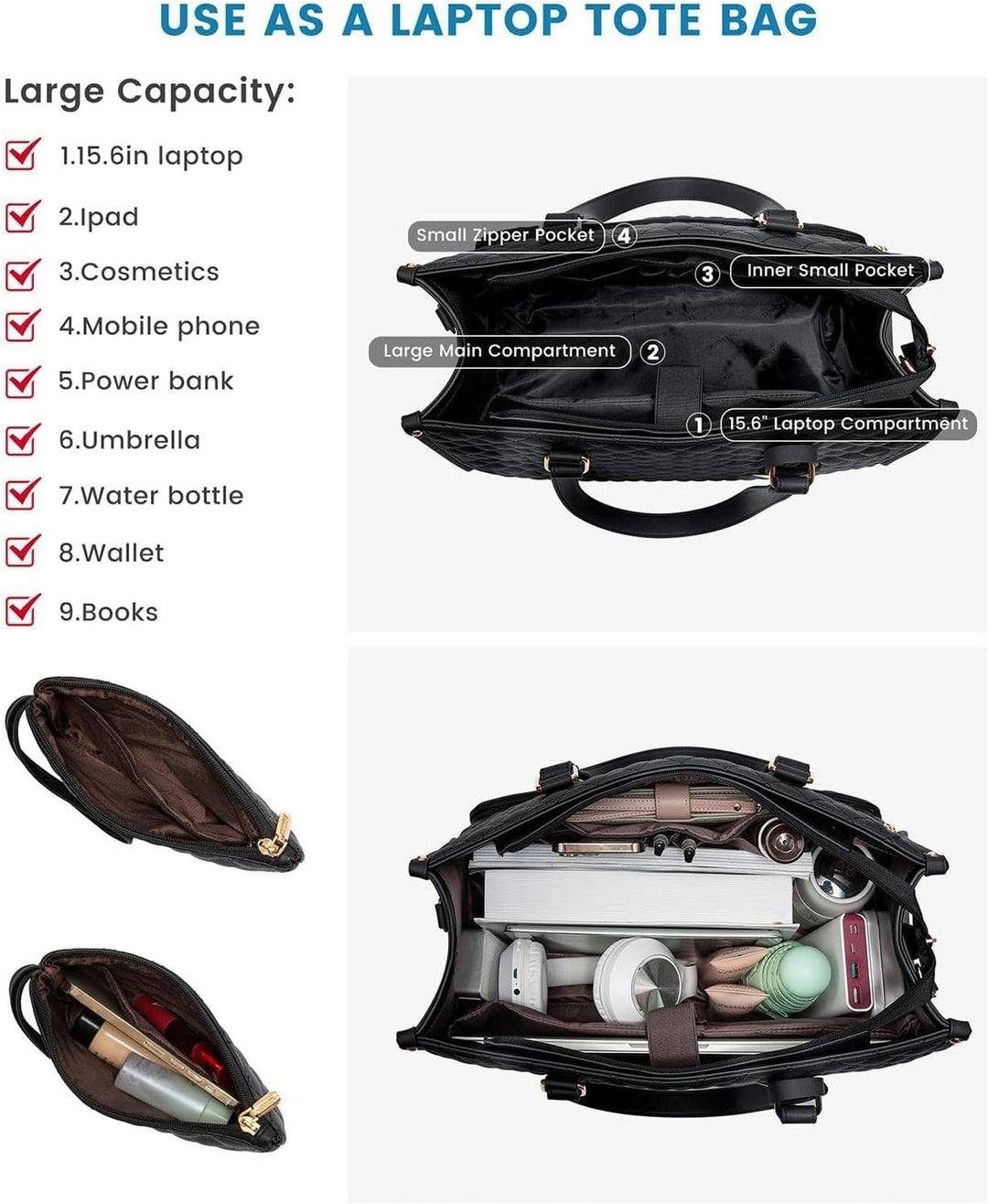 Bolso 2 en 1 Aislado para Almuerzo y Portátil para Trabajo y Viajes