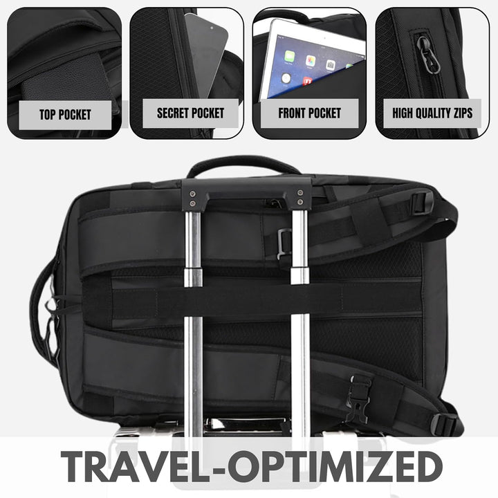 Mochila impermeable para portátil de 15” con apertura lateral y puerto USB-C
