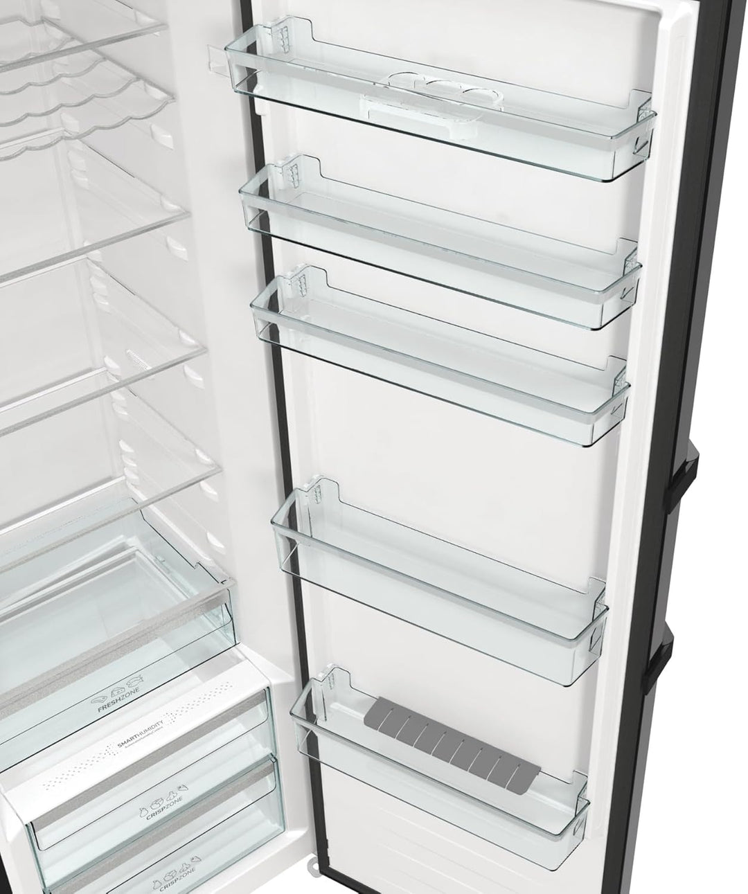 Gorenje R 619 DAXL6 Kühlschrank/AdaptTech/FreshZone/Schnellkühlfunktion/Umluft-Kühlsystem/LED Display / 398l / 185cm / EEK D/Edelstahl