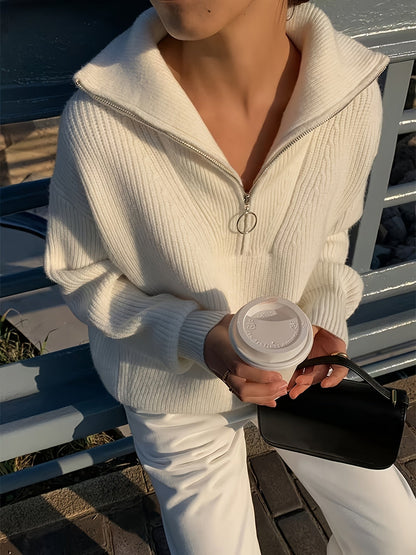 Bellunara Suéter Mujer | Suéter de Mujer con Media Cremallera