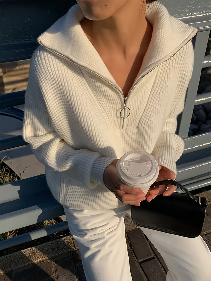 Bellunara Maglione Donna | Maglione da Donna con Mezza Cerniera