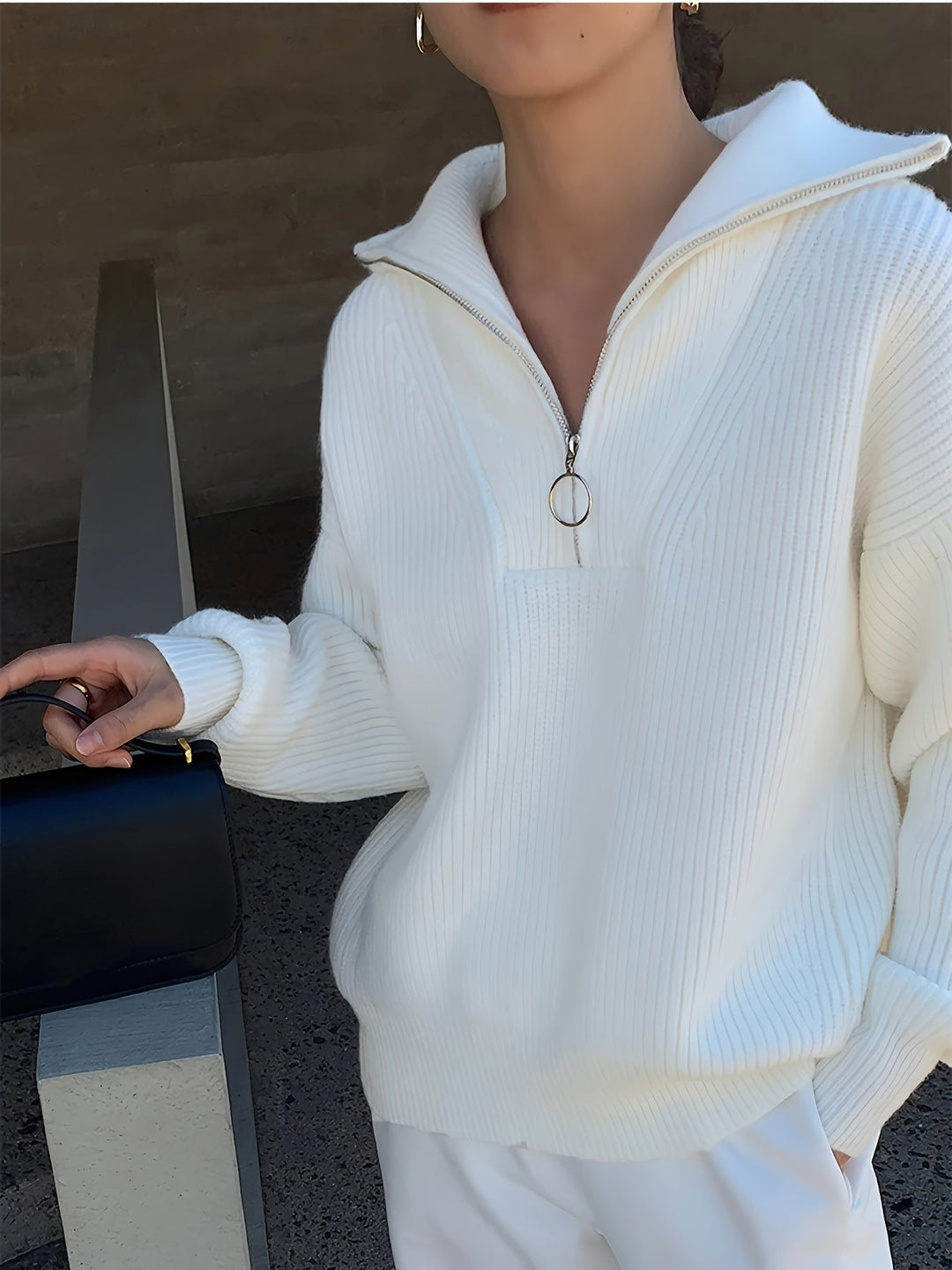 Bellunara Maglione Donna | Maglione da Donna con Mezza Cerniera