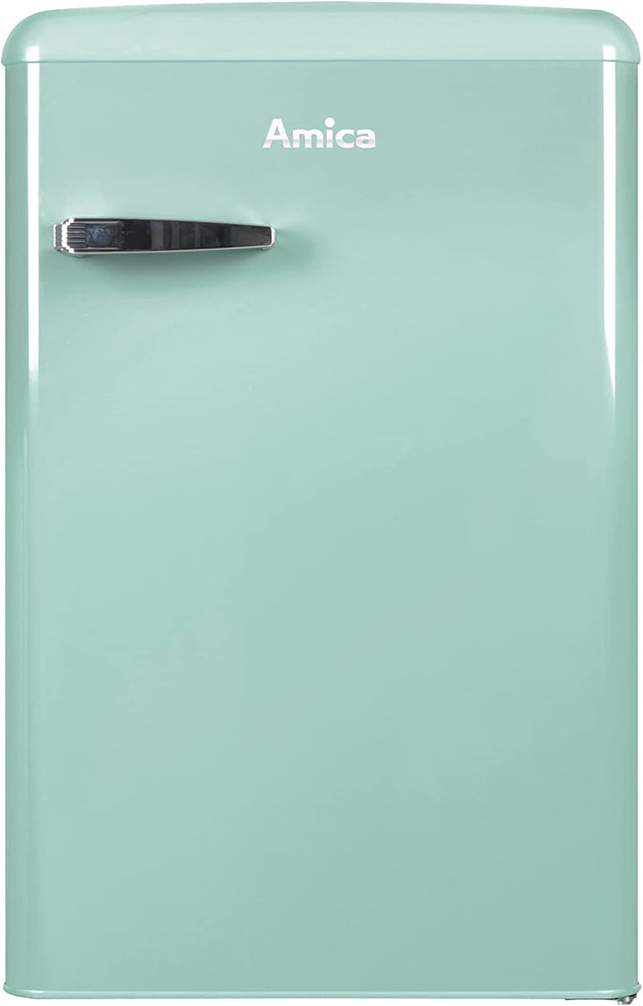 Amica KGC 15632 T Retro Kühl-/Gefrierkombination / Ice Blue (Türkis) / 144cm (H) x 55cm (B) x 62cm (T) / Retro-Design / Kühlschrank mit Gefrierfach