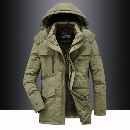 Hudson Parka Invierno Hombre | Abrigo Largo con Capucha y Corte Recto