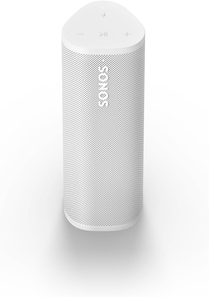 Sonos Roam 2 | Leichter, mobiler und wasserdichter Speaker mit Bluetooth, WLAN, mindestens 10 Stunden Akkulaufzeit und Voice Control für drinnen und draußen - Weiß