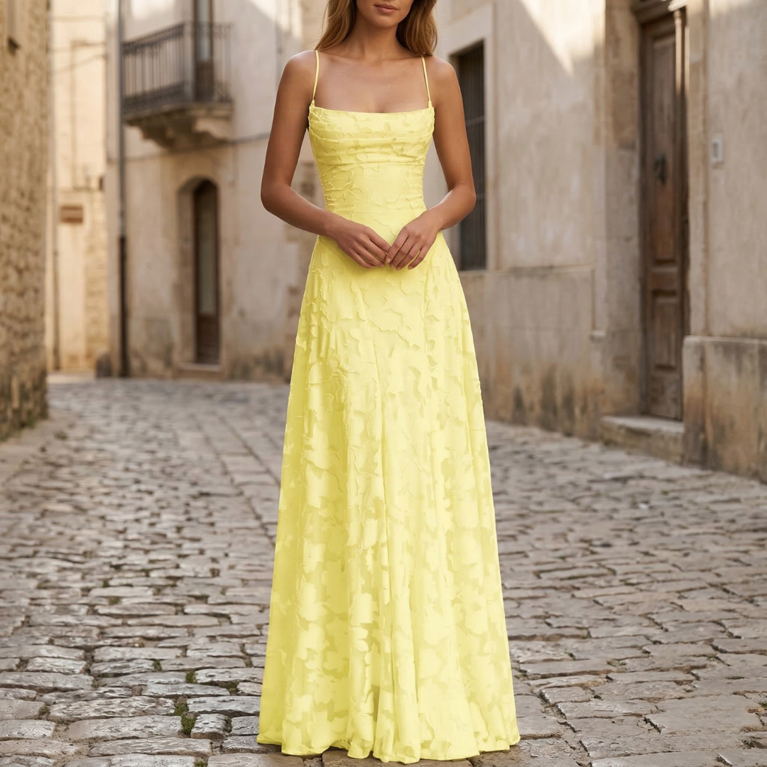 Maxikleid mit dünnen Trägern und A-Linien-Schnitt für Damen