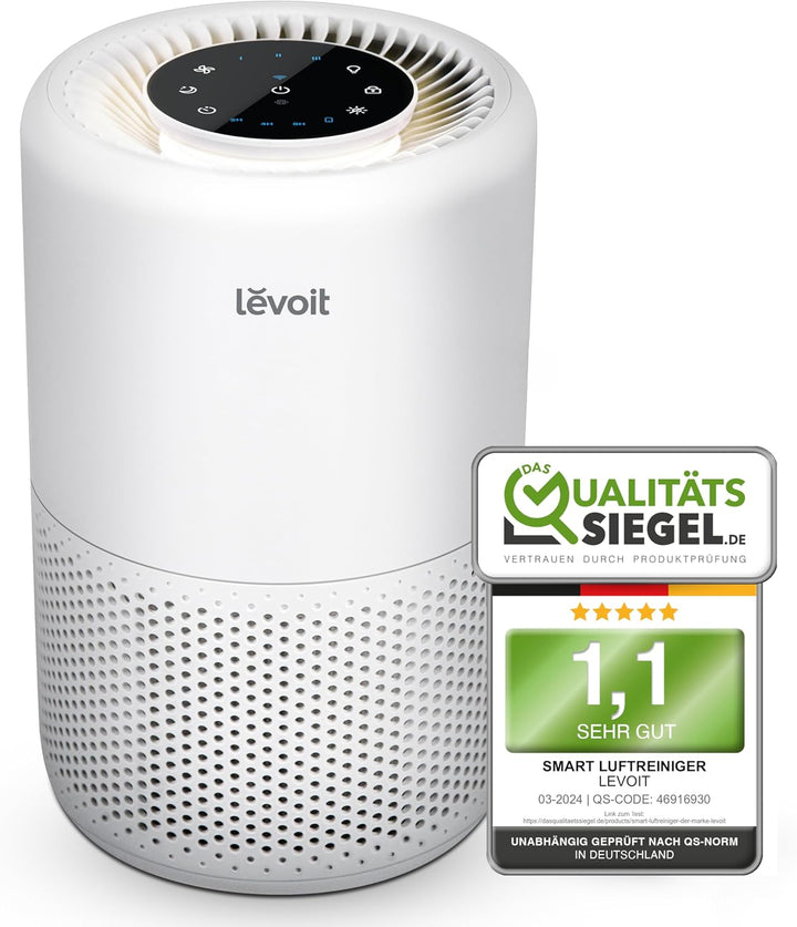 Rowenta QU5062 Eclipse 3in1 Luftreiniger | Heizlüfter | Ventilator | filtert 99,9% der Partikel | für 30 m2 Raumgre | schnelle Heizung bis zu 35°C | automatischer Tag- und Nachtmodus | Schwarz/Grau