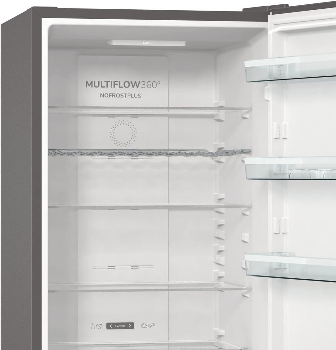 Gorenje N 619EAW4 Kühl-Gefrier-Kombination / LED Display / 186 cm / 300 l / NoFrostPLus / Gemüsefach mit Feuchteregler / FastFreeze / weiß