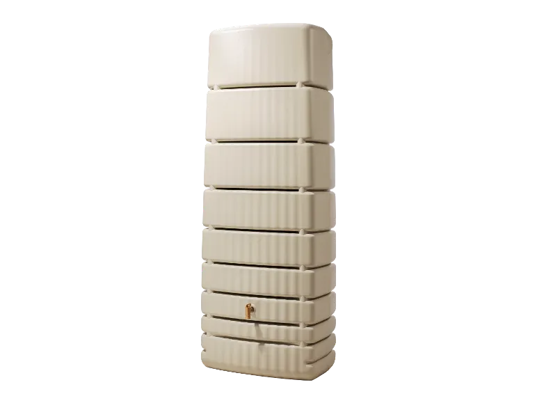 4rain Regentonne »SLIM«, 650 Liter Volumen, inklusive Auslaufhahn und Windsicherung