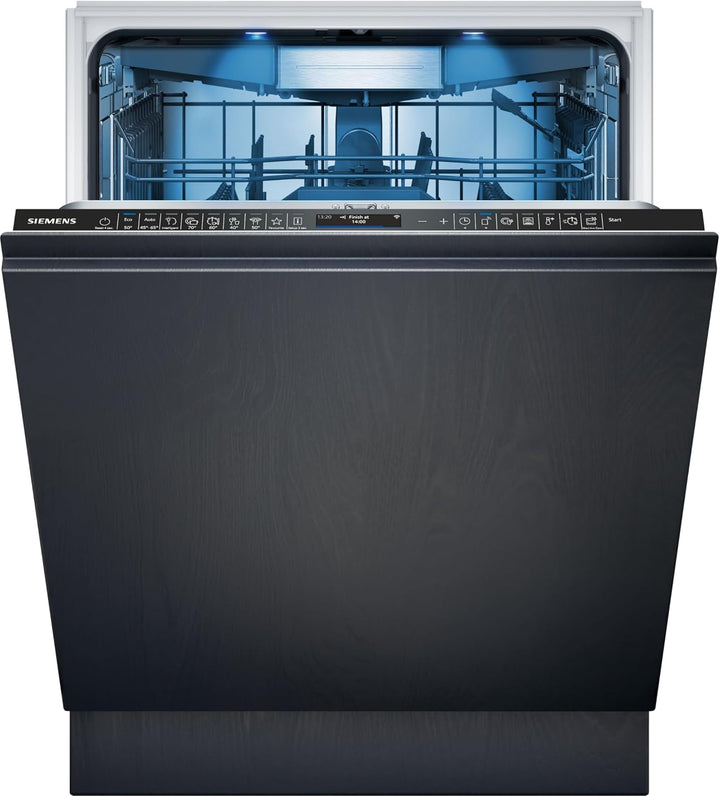 Siemens SN43ES14VE, iQ300 Smarter Geschirrspüler, Unterbau-Spülmaschine mit Besteckschublade, 60 cm, automatische Türöffnung dank autoOpen dry, besonders leise mit iQdrive-Motor, aquaStop, Edelstahl