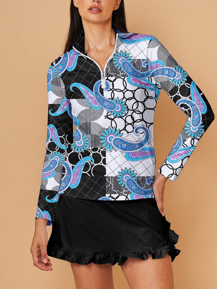 Women's Pullover with UPF50+ Sun Protection and Quarter Zipper | Breathable Long Sleeve Sports Shirt