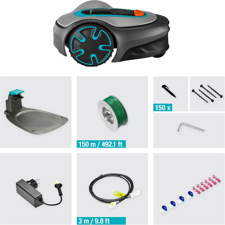 Gardena Mähroboter SILENO minimo 250 m²: intelligenter Rasenmäher mit optimaler Konnektivität, mit Gardena Bluetooth App programmierbar, DE-Version (15201-20)