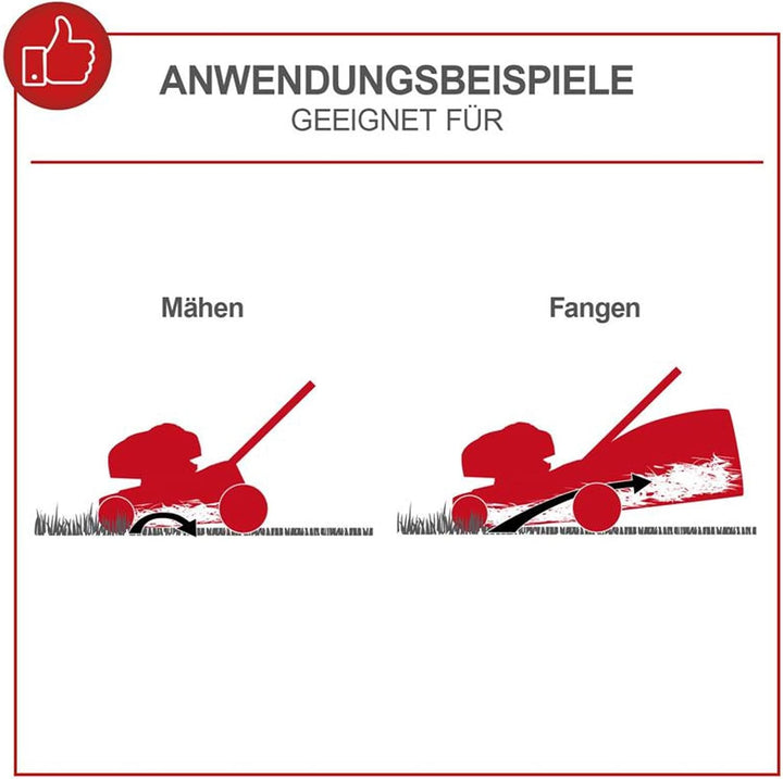 Scheppach Rasenmäher RM420 | 3in1-3,4PS | Schnittbreite 420mm | 45L Fangkorb | Schnitthöhenverstellung 25-75 mm | inkl. Motoröl