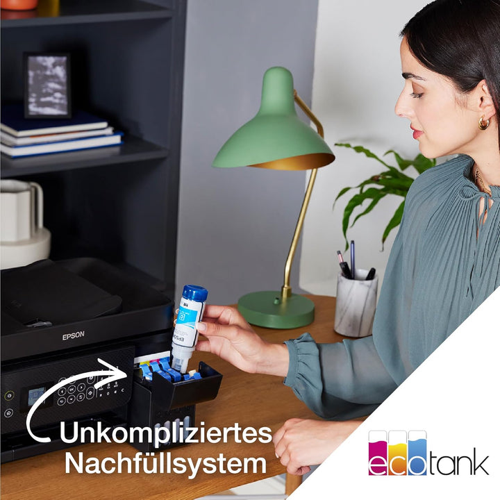 Epson EcoTank ET-4800 A4-Multifunktions-Wi-Fi-Tintentankdrucker, mit einem im Lieferumfang enthaltenen Vorrat an Tinten bis zu 3 Jahren