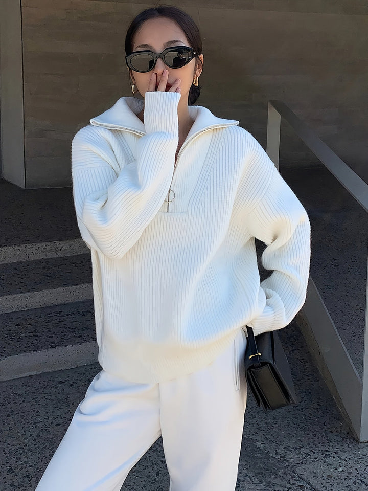 Bellunara Maglione Donna | Maglione da Donna con Mezza Cerniera