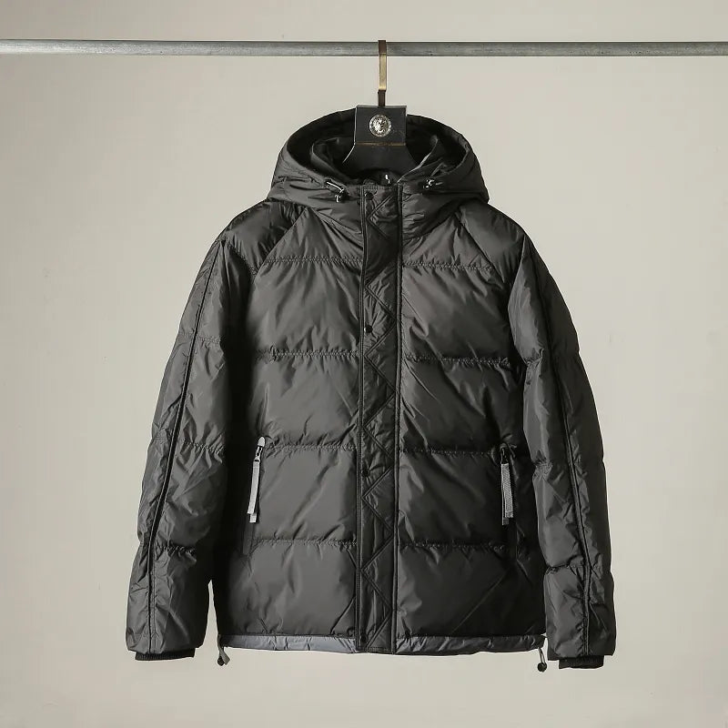 Pánská bunda | Zimní kabát s kapucí a zipem