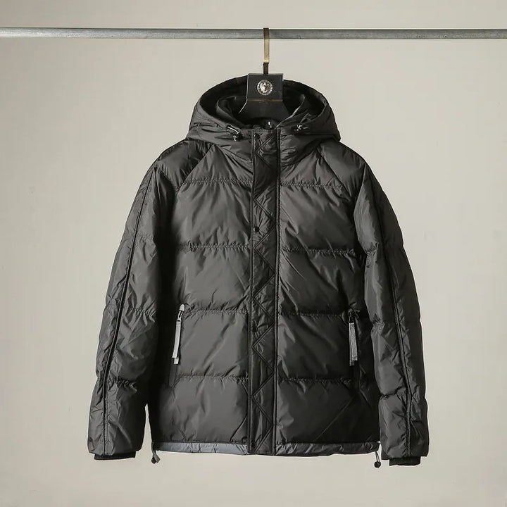 Pánská bunda | Zimní kabát s kapucí a zipem