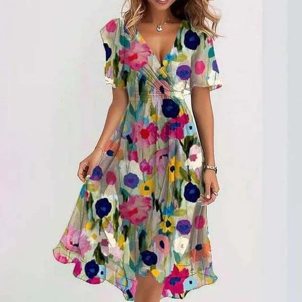 Rochie damă Clara – Rochie elegantă cu mâneci scurte, croială avantajoasă și design atemporal
