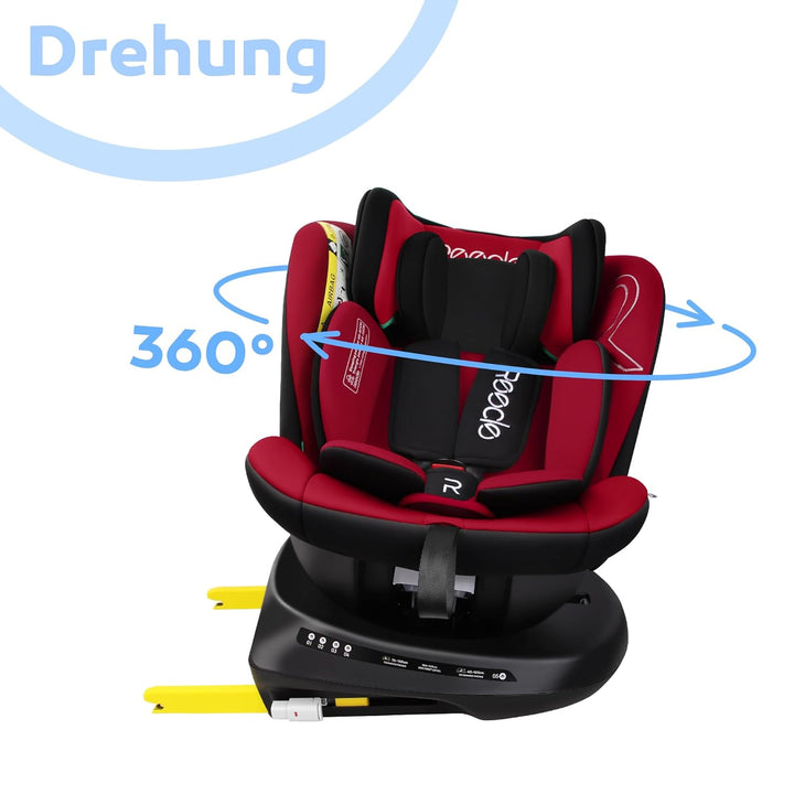 Reecle 360 Drehbar i-Size Kindersitz mit ISOFIX 40-150 cm (0-36 kg) Reboarder, ab Geburt -12 Jahre, ECE R129