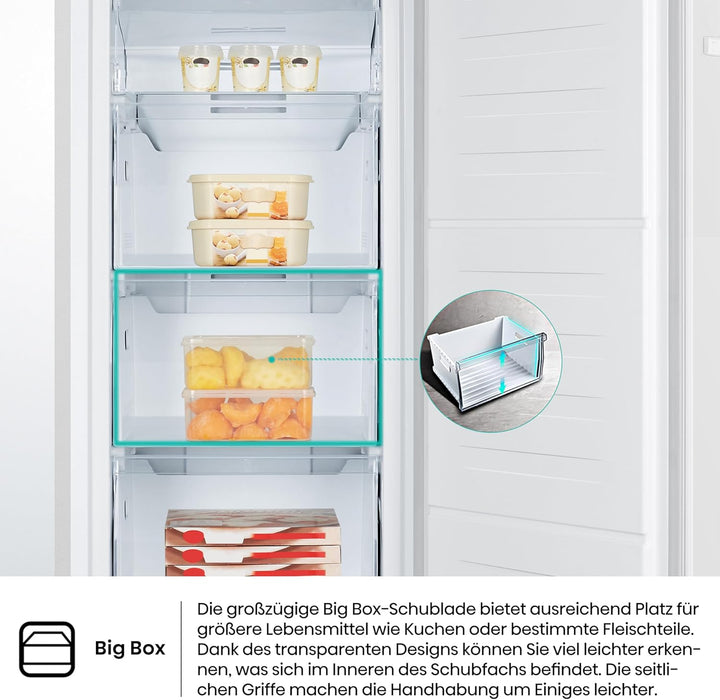 Hisense FV191N4AW2 Gefrierschrank/ TotalNoFrost/ SuperFreeze/ Türalarm/ Multiflow 360°/ BigBox/ 143,4 cm/ Gefrierteil 147 l/ 41 dB/ 205 kWh/Wei