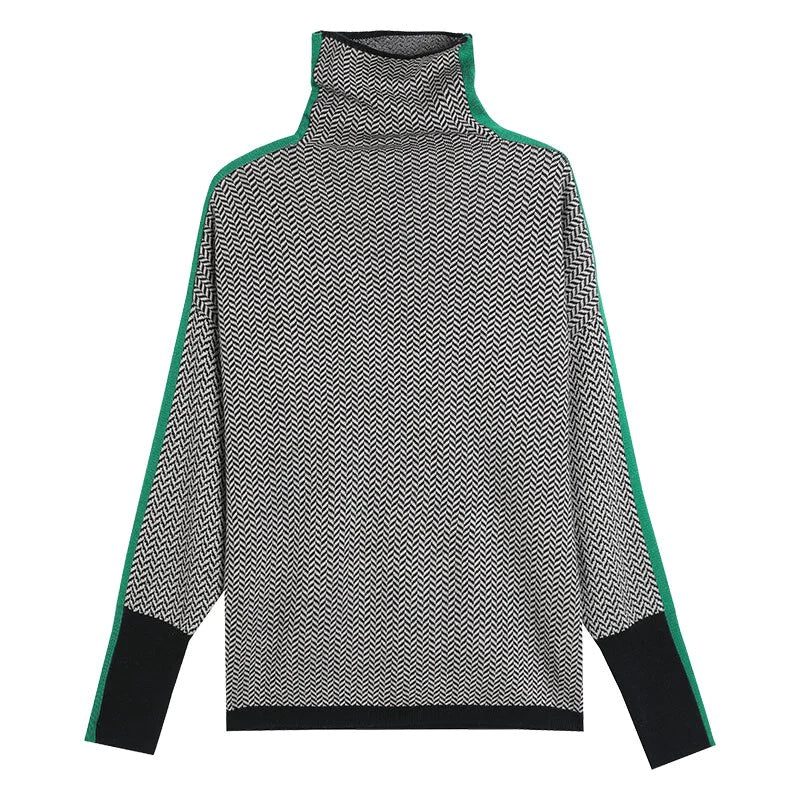 Novea Damen Jersey mit Stehkragen | Winterpullover mit klassischem Schnitt