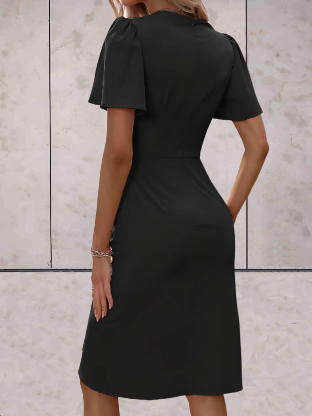 Rochie tip portofel pentru femei Harper – Rochie elegantă încrucișată cu guler în V și croială ajustabilă pentru orice ocazie