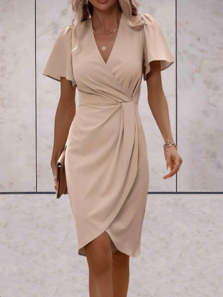 Rochie tip portofel pentru femei Harper – Rochie elegantă încrucișată cu guler în V și croială ajustabilă pentru orice ocazie