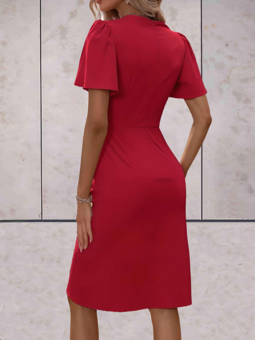 Rochie tip portofel pentru femei Harper – Rochie elegantă încrucișată cu guler în V și croială ajustabilă pentru orice ocazie